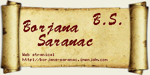 Borjana Šaranac vizit kartica